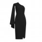 One Shoulder Long Sleeve Asymmetrical Midi Bandage Dress
