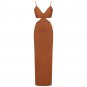 Strappy Sleeveless Exposed Waist Maxi Bandage Dress