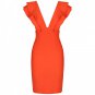 V Neck Sleeveless Frill Over Knee Bandage Dress