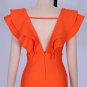 V Neck Sleeveless Frill Over Knee Bandage Dress