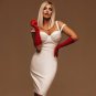 Strappy Sleeveless Striped Over Knee Bandage Dress