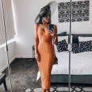 Strappy Sleeveless Striped Over Knee Bandage Dress
