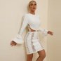 Round Neck Long Sleeve Cut Out Mini Bandage Dress