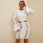 Round Neck Long Sleeve Cut Out Mini Bandage Dress