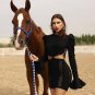 Round Neck Long Sleeve Cut Out Mini Bandage Dress