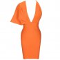 Halter Short Sleeve Asymmetrical Mini Bandage Dress