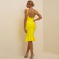 Strappy Sleeveless Frill Midi Bandage Dress