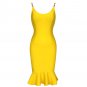 Strappy Sleeveless Frill Midi Bandage Dress