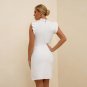 High Neck Sleeveless Frill Mini Bandage Dress