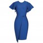 Round Neck Short Sleeve Frill Over Knee Bandage Dress
