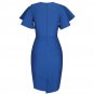 Round Neck Short Sleeve Frill Over Knee Bandage Dress