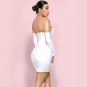 Off Shoulder Long Sleeve Drill Chain Mini Bandage Dress