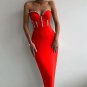 Strapless Drill Chain Midi Bandage Dress