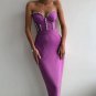Strapless Drill Chain Midi Bandage Dress