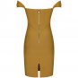 Off Shoulder Short Sleeve Striped Midi Bandage Dress