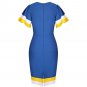 V Neck Short Sleeve Frill Over Knee Bandage Dress