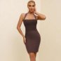Halter Sleeveless Plain Mini Bandage Dress