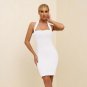 Halter Sleeveless Plain Mini Bandage Dress