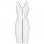 V Neck Sleeveless Mesh Mini Bandage Dress
