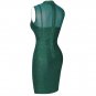 High Neck Sleeveless Mesh Mini Bandage Dress