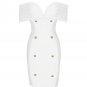 Off Shoulder Short Sleeve Wrinkled Mini Bandage Dress