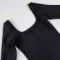Square Collar Long Sleeve Plain Midi Bandage Dress