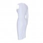 V Neck Long Sleeve Asymmetrical Midi Bandage Dress