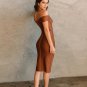 Off Shoulder Short Sleeve Cut Out Midi Bandage Dress