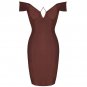Off Shoulder Short Sleeve Cut Out Midi Bandage Dress