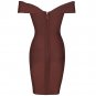 Off Shoulder Short Sleeve Cut Out Midi Bandage Dress