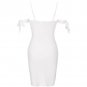 Strappy Short Sleeve Plain Midi Bandage Dress