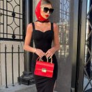 Strappy Sleeveless Plain Midi Bandage Dress