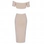 Halter Short Sleeve Cut Out Midi Bandage Dress