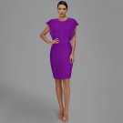 Round Neck Short Sleeve Frill Bandage Dress