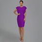 Round Neck Short Sleeve Frill Bandage Dress