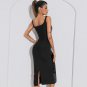 Strappy Sleeveless Splicing Midi Bandage Dress