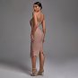 Strapless Sleeveless Tassels Over Knee Bandage Dress