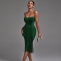 Strapless Sleeveless Tassels Over Knee Bandage Dress