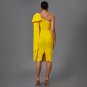 Bowknot Asymmetrical One Sleeve Bandage Dress