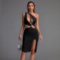 One Shoulder Sleeveless Cut Out Midi Bandage Dress