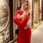 Long Sleeve Cut Out Mesh Bandage Dress