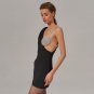V Neck Long Sleeve Drill Chain Mini Bandage Dress