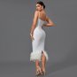 Strappy Feather Midi Bandage Dress