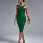 Metal Ornamental Buckle Midi Bandage Dress
