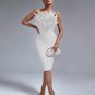 Strapless Feather Midi Bandage Dress
