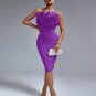 Strapless Feather Midi Bandage Dress