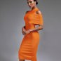 Cold-shoulder Mock Neck Bandage Dress