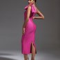 Bow Lace Up Midi Bandage Dress