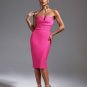 Strapless Sleeveless Plain Midi Bandage Dress