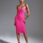 Strapless Sleeveless Plain Midi Bandage Dress